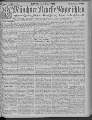 Münchner neueste Nachrichten Freitag 10. März 1893