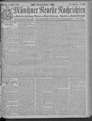 Münchner neueste Nachrichten Freitag 10. März 1893