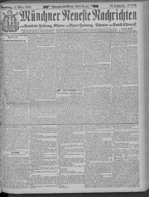 Münchner neueste Nachrichten Samstag 11. März 1893