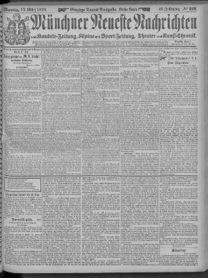 Münchner neueste Nachrichten Montag 13. März 1893