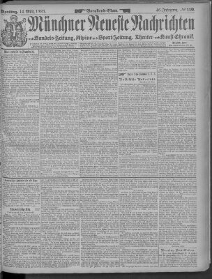 Münchner neueste Nachrichten Dienstag 14. März 1893