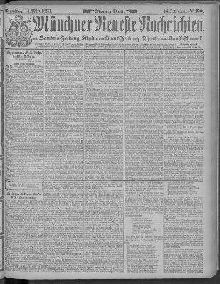 Münchner neueste Nachrichten Dienstag 14. März 1893