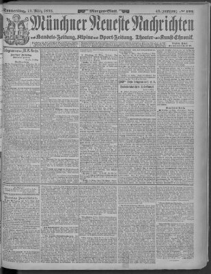 Münchner neueste Nachrichten Donnerstag 16. März 1893