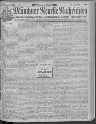 Münchner neueste Nachrichten Dienstag 21. März 1893