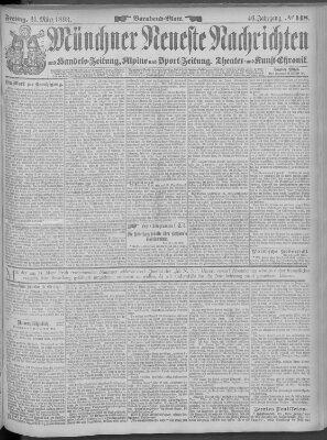 Münchner neueste Nachrichten Freitag 31. März 1893