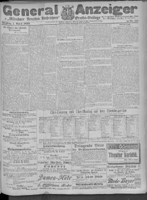 Münchner neueste Nachrichten Samstag 1. April 1893