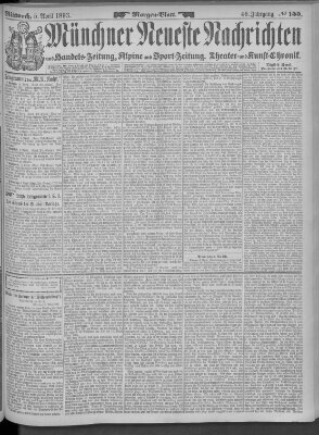 Münchner neueste Nachrichten Mittwoch 5. April 1893