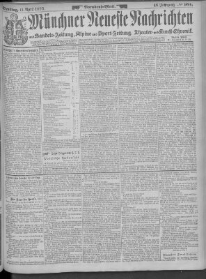 Münchner neueste Nachrichten Dienstag 11. April 1893