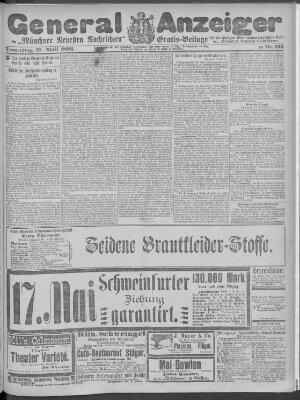 Münchner neueste Nachrichten Donnerstag 27. April 1893