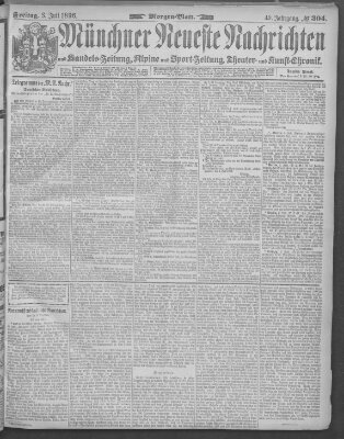 Münchner neueste Nachrichten Freitag 3. Juli 1896