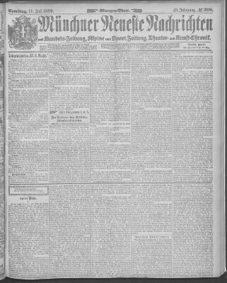 Münchner neueste Nachrichten Samstag 11. Juli 1896