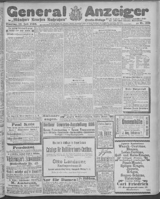 Münchner neueste Nachrichten Dienstag 14. Juli 1896