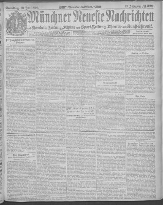 Münchner neueste Nachrichten Samstag 18. Juli 1896