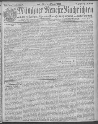 Münchner neueste Nachrichten Samstag 18. Juli 1896