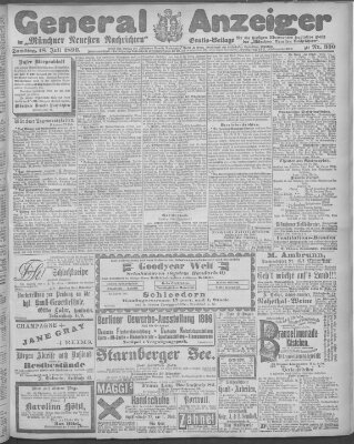 Münchner neueste Nachrichten Samstag 18. Juli 1896