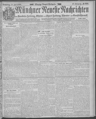 Münchner neueste Nachrichten Sonntag 19. Juli 1896