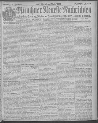 Münchner neueste Nachrichten Dienstag 21. Juli 1896