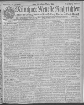 Münchner neueste Nachrichten Mittwoch 29. Juli 1896