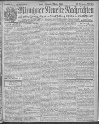 Münchner neueste Nachrichten Donnerstag 30. Juli 1896