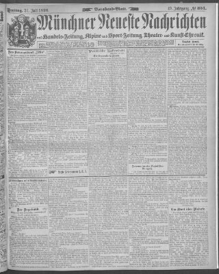 Münchner neueste Nachrichten Freitag 31. Juli 1896