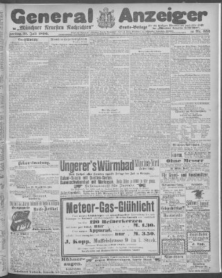 Münchner neueste Nachrichten Freitag 31. Juli 1896