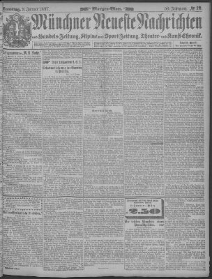 Münchner neueste Nachrichten Samstag 9. Januar 1897