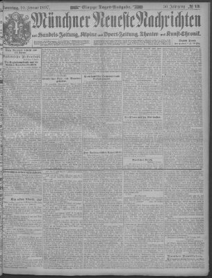 Münchner neueste Nachrichten Sonntag 10. Januar 1897