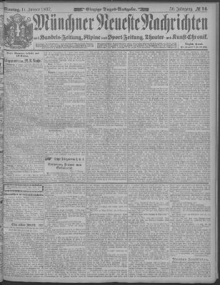 Münchner neueste Nachrichten Montag 11. Januar 1897