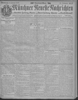 Münchner neueste Nachrichten Mittwoch 13. Januar 1897