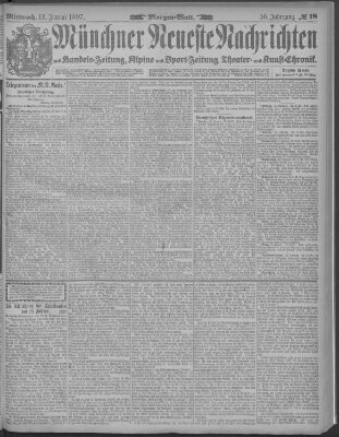 Münchner neueste Nachrichten Mittwoch 13. Januar 1897