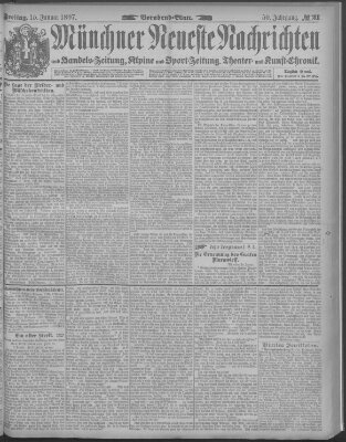 Münchner neueste Nachrichten Freitag 15. Januar 1897