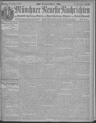 Münchner neueste Nachrichten Freitag 22. Januar 1897