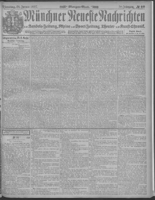 Münchner neueste Nachrichten Dienstag 26. Januar 1897