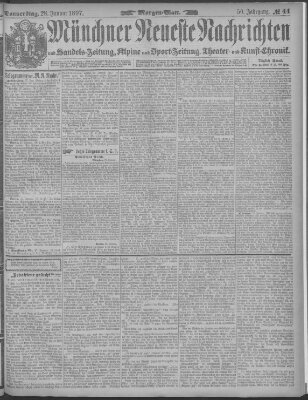 Münchner neueste Nachrichten Donnerstag 28. Januar 1897