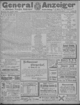 Münchner neueste Nachrichten Samstag 30. Januar 1897