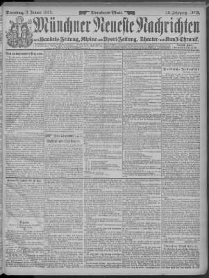 Münchner neueste Nachrichten Dienstag 3. Januar 1893