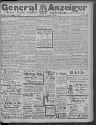 Münchner neueste Nachrichten Freitag 13. Januar 1893