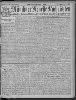 Münchner neueste Nachrichten Mittwoch 18. Januar 1893