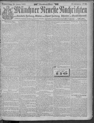 Münchner neueste Nachrichten Donnerstag 26. Januar 1893