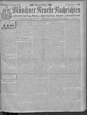 Münchner neueste Nachrichten Samstag 28. Januar 1893