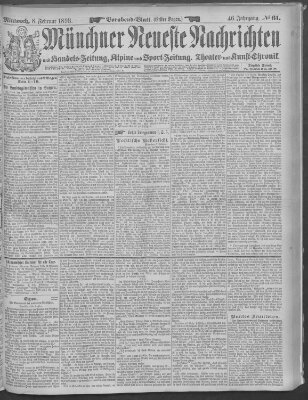 Münchner neueste Nachrichten Mittwoch 8. Februar 1893