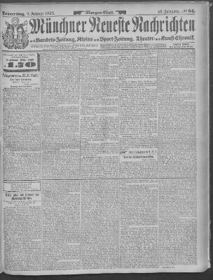 Münchner neueste Nachrichten Donnerstag 9. Februar 1893