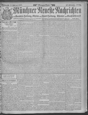 Münchner neueste Nachrichten Mittwoch 15. Februar 1893