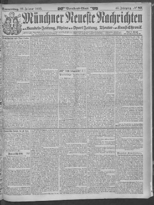 Münchner neueste Nachrichten Donnerstag 23. Februar 1893