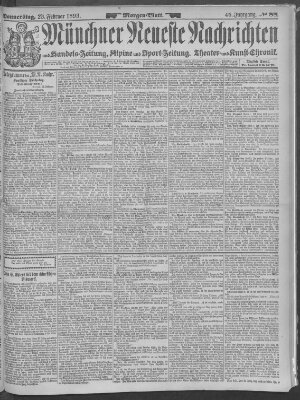 Münchner neueste Nachrichten Donnerstag 23. Februar 1893