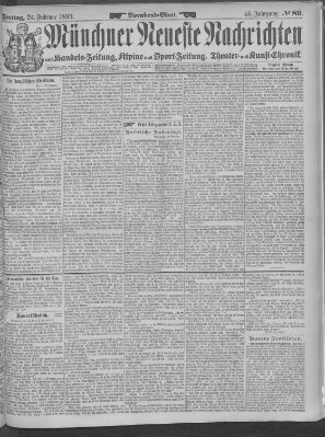 Münchner neueste Nachrichten Freitag 24. Februar 1893