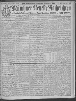 Münchner neueste Nachrichten Sonntag 26. Februar 1893