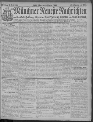 Münchner neueste Nachrichten Freitag 5. Juli 1895