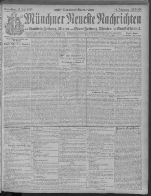 Münchner neueste Nachrichten Samstag 6. Juli 1895