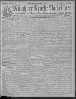 Münchner neueste Nachrichten Samstag 6. Juli 1895